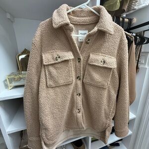 Abercrombie & Fitch Tan Sherpa Jacket